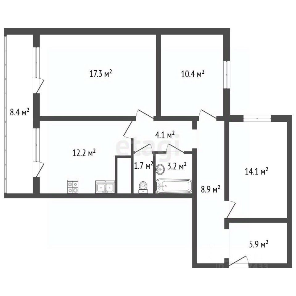 Продажа 3-комн квартиры на вторичном рынке Кировск, бульвар Партизанской Славы, 1