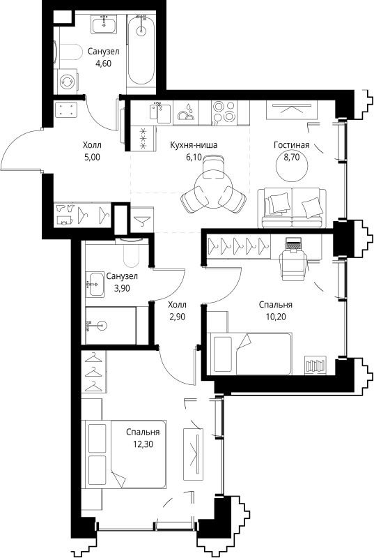 Продажа 2-комн квартиры в новостройке Москва г., Верейская ул.,  к. SET.1.2