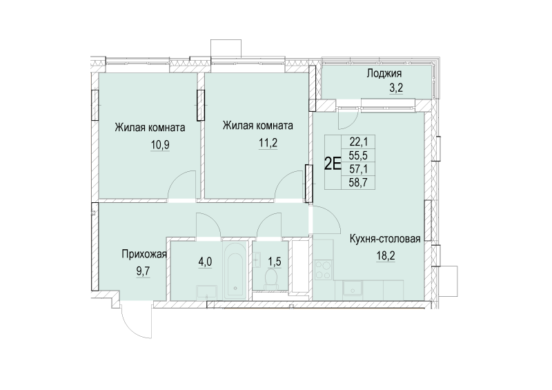 Продажа 2-комн квартиры в новостройке Мытищи г., Академика Каргина ул.,  к. 2
