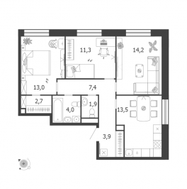 Продажа 3-комн квартиры в новостройке Москва г., Автозаводская ул.,  к. 3.5