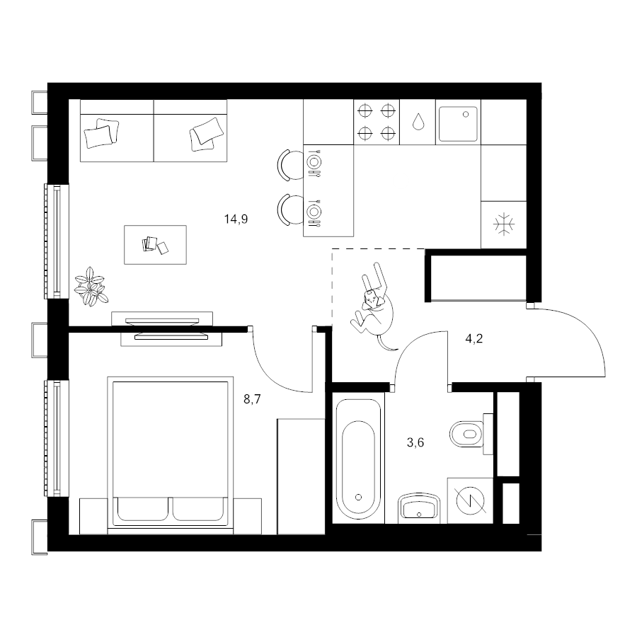Продажа 1-комн квартиры в новостройке Москва г., Котляковская ул.,  к. 1.4