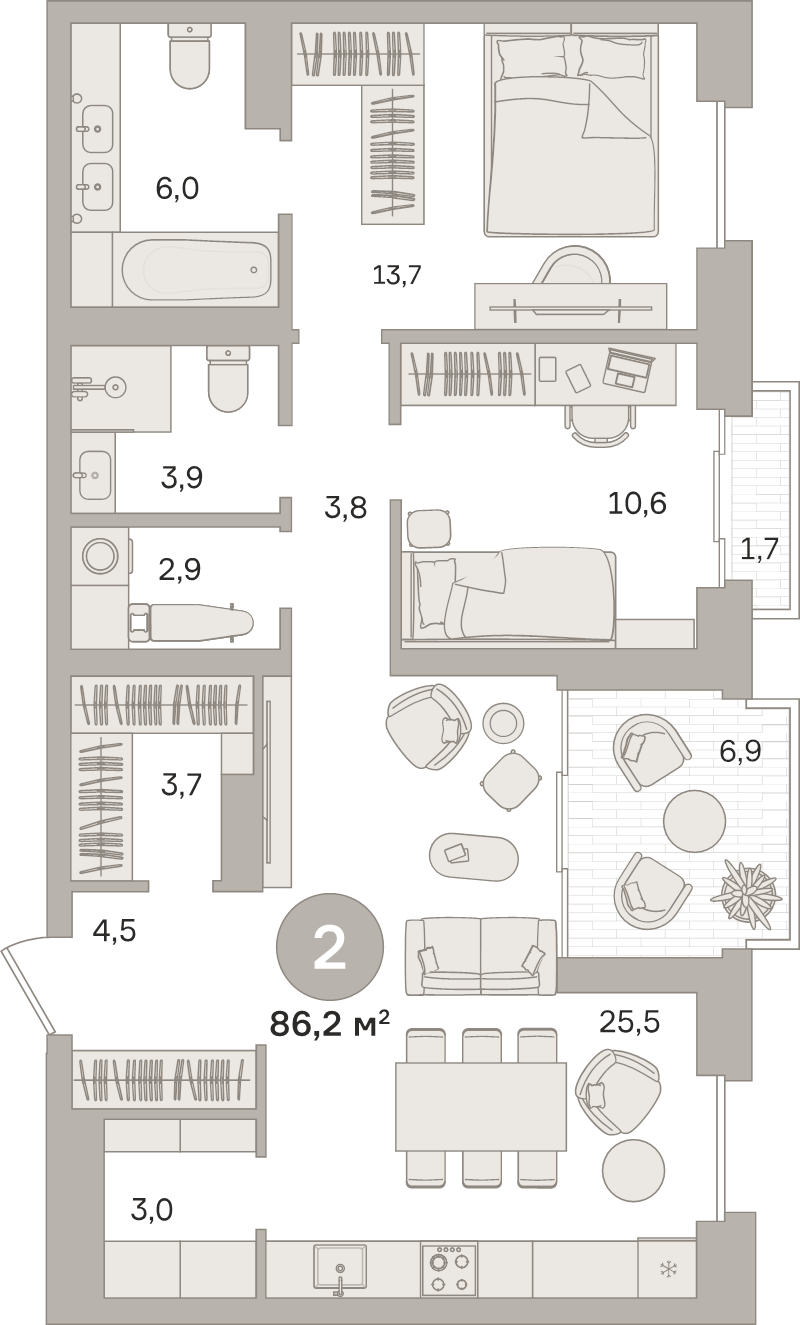 Продажа 2-комн квартиры в новостройке Москва г., Огородный проезд,  к. 1