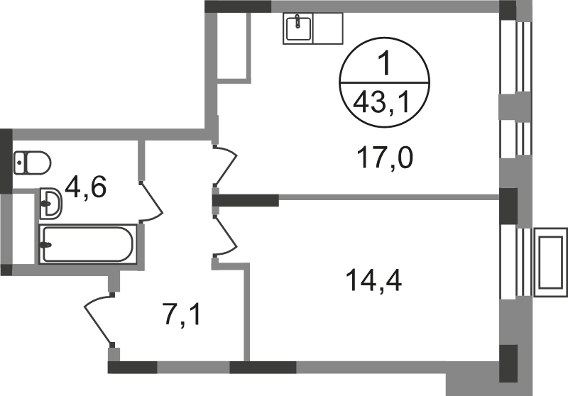 Продажа 1-комн квартиры в новостройке Московский г., Бианки ул.,  к. 9.4