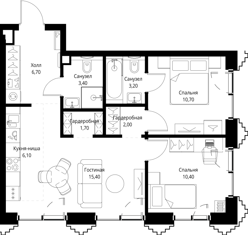 Продажа 2-комн квартиры в новостройке Москва г., Верейская ул.,  к. SET.1.2