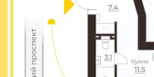 1-комн квартира Поварской переулок, 9