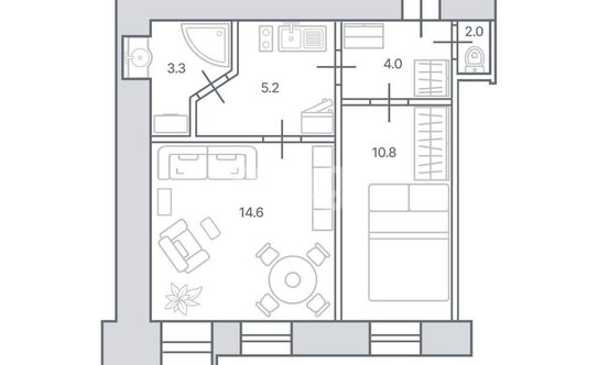 Продажа 2-комн квартиры на вторичном рынке улица Жукова,  д. 1