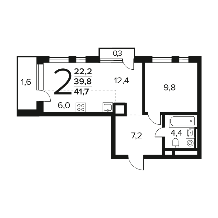 Продажа 1-комн квартиры в новостройке Десёновское пос., Калужское ш.,  к. 6.2