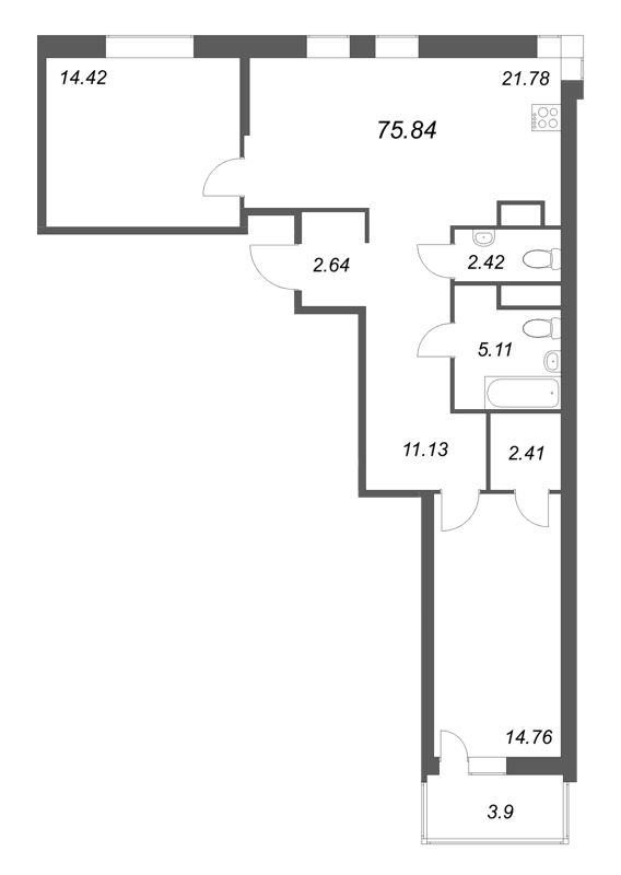 Продажа 2-комн квартиры в новостройке Санкт-Петербург г., Заставская ул.,  к. 1