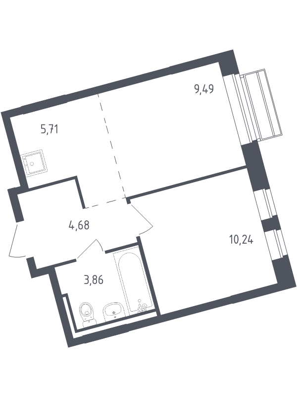 Продажа 1-комн квартиры в новостройке Лайково с., Лесная ул.,  к. 58
