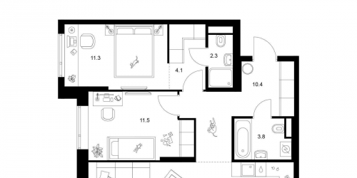 2-комн квартира ул. Руставели, вл. 14, корп. 3