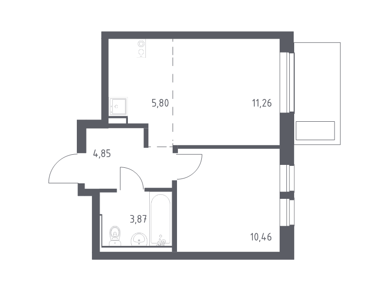 Продажа 1-комн квартиры в новостройке Егорово п., Колхозная ул.,  к. 3.1