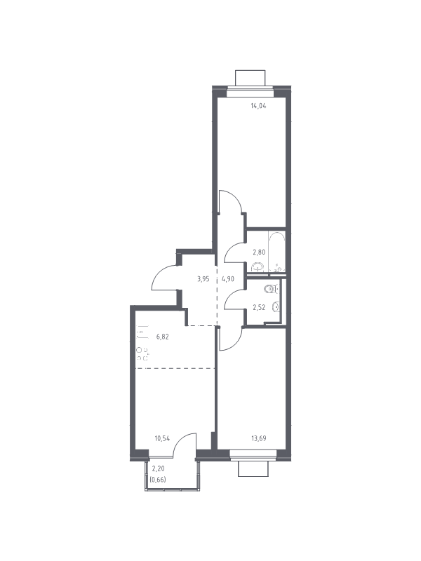 Продажа 2-комн квартиры в новостройке Богданиха д., Красная Слобода ул.,  к. 7.1