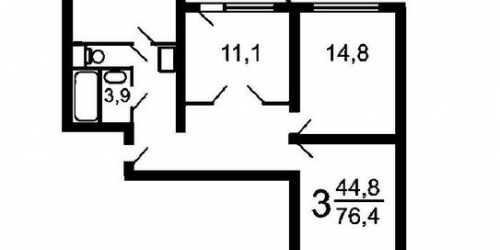 3-комн квартира ул Ватутина,  д. 16,  к. 3