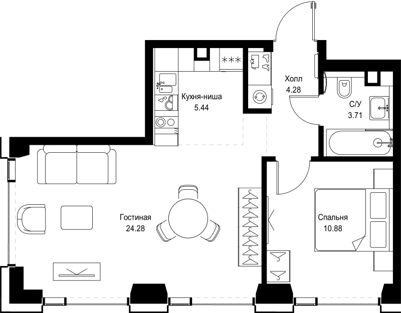 Продажа 1-комн квартиры в новостройке Москва г., Верейская ул.,  к. SET.2.А