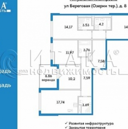 Продажа 4-комн квартиры на вторичном рынке Береговая улица,  д. 8