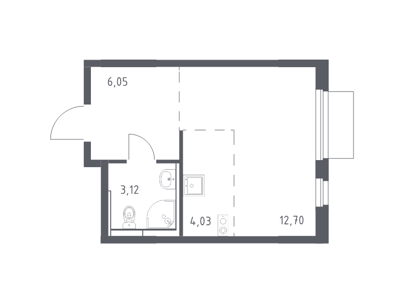 Продажа студии Мытищи г., 1-й Стрелковый пер.,  к. 5