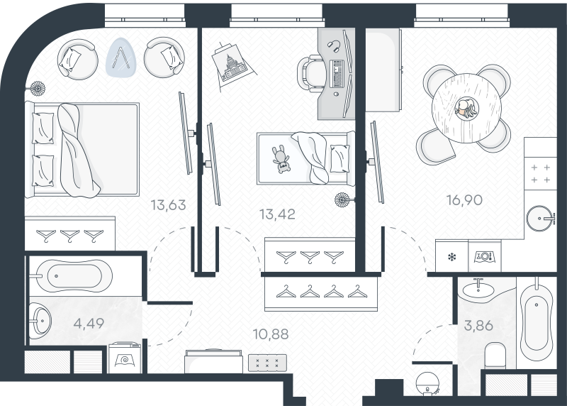 Продажа 2-комн квартиры в новостройке Санкт-Петербург г., Гаванская ул.,  к. 1