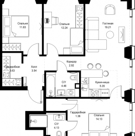 Продажа 3-комн квартиры в новостройке Москва г., Верейская ул.,  к. SET.2.Б