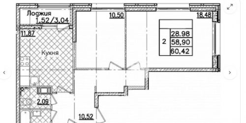 2-комн квартира Полюстровский пр-кт,  д. 77