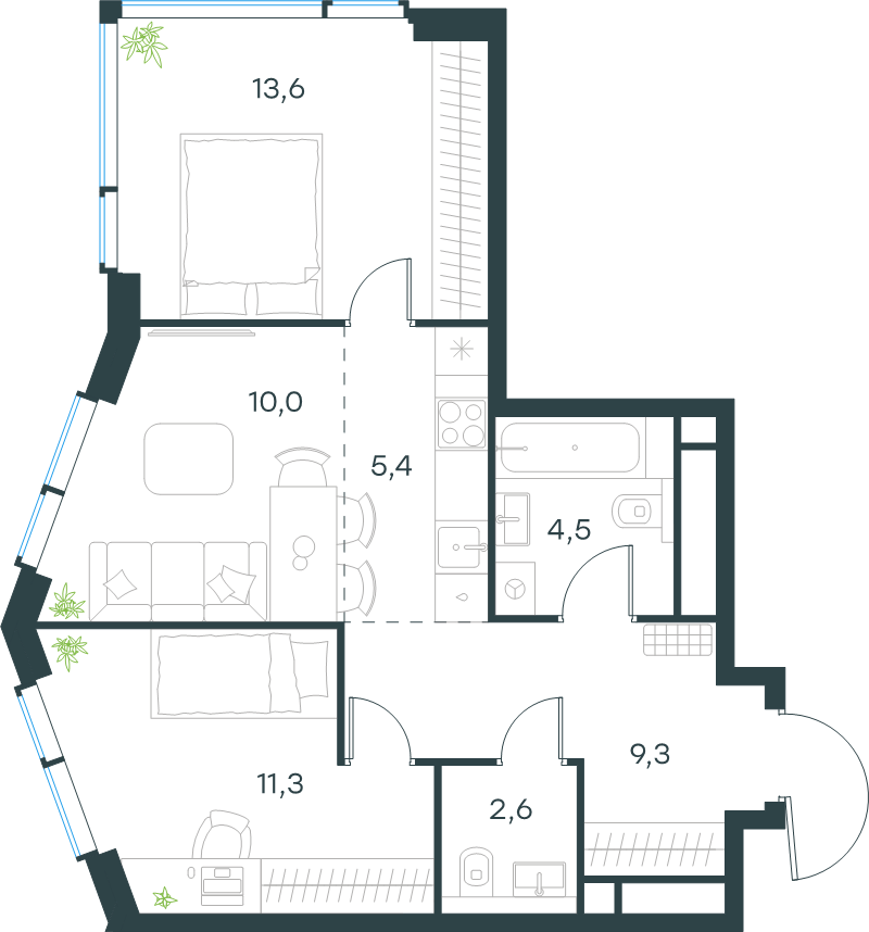 Продажа 2-комн квартиры в новостройке Москва г., Озерная ул.,  к. 8