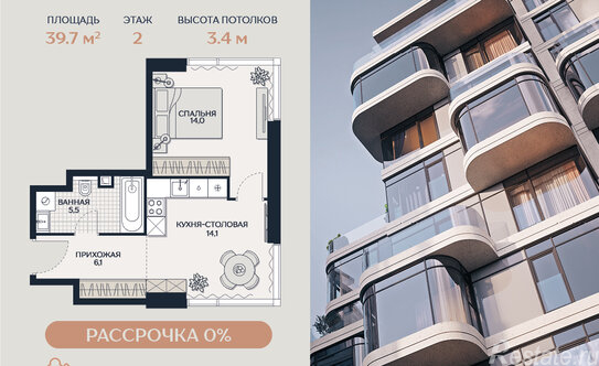 Продажа 1-комн квартиры в новостройке Гродненская улица,  д. 18