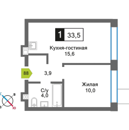 Продажа 1-комн квартиры в новостройке Светлые Горы п., Пятницкое ш.,  к. 6