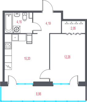 Продажа 1-комн квартиры в новостройке Пушкин г, Лесное п,  к. 1.3