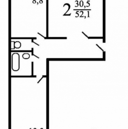 Продажа 2-комн квартиры на вторичном рынке Норильская улица