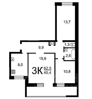 Продажа 3-комн квартиры на вторичном рынке Красногорск, Заводская улица, 27
