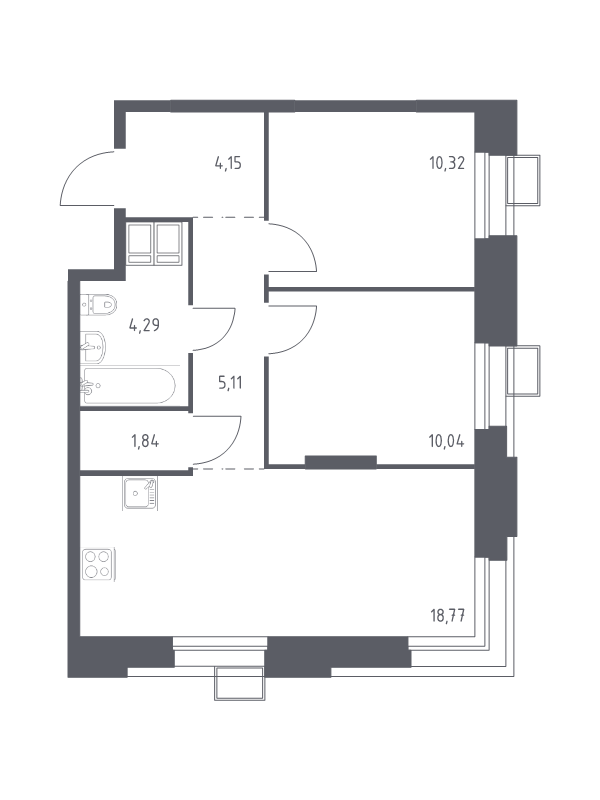 Продажа 2-комн квартиры в новостройке Дудкино д., Цветочная ул.,  к. 2.4