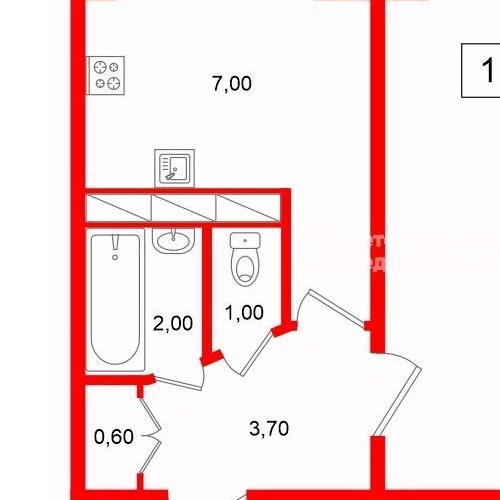 1-комн квартира улица Олеко Дундича, 19К1