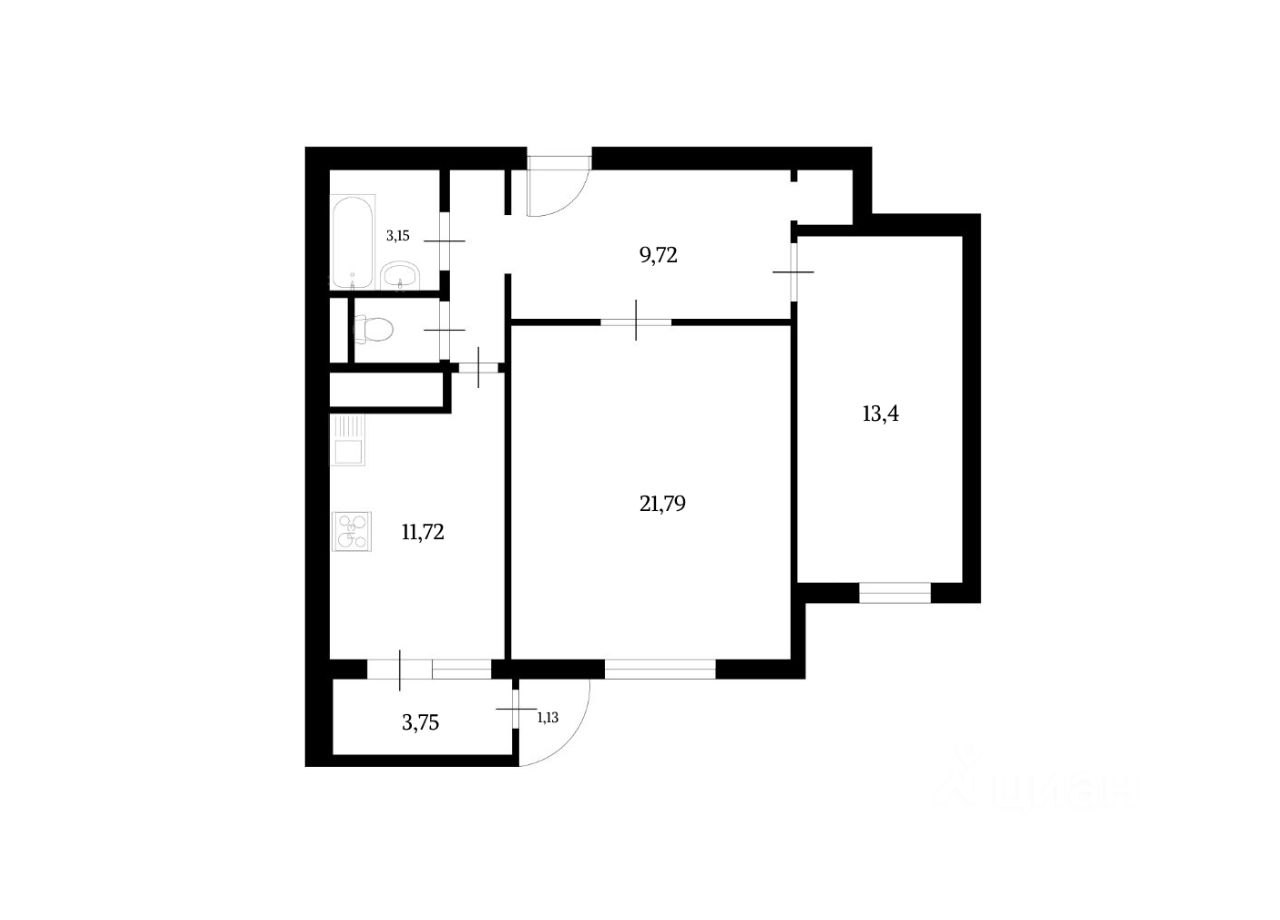 Продажа 2-комн квартиры на вторичном рынке Коктебельская улица, 8