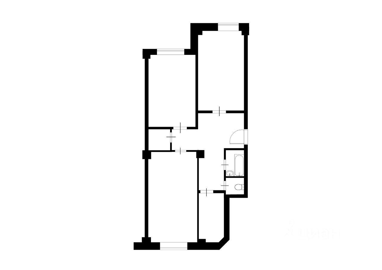 Продажа 3-комн квартиры на вторичном рынке улица Коненкова, 14