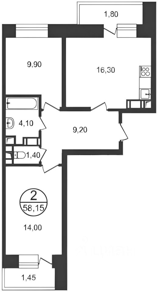 Аренда 2-комн квартиры на вторичном рынке Зенино ЖК Самолет мкр, Люберцы, улица Камова,  д. 5к2