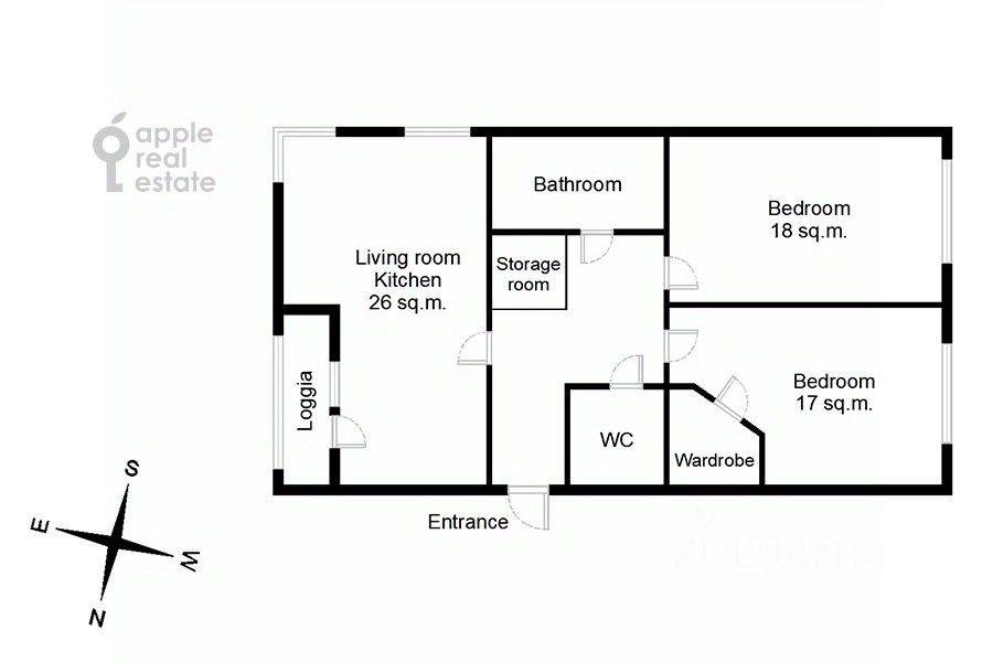 Аренда 3-комн квартиры на вторичном рынке Рябиновая улица, 3к2