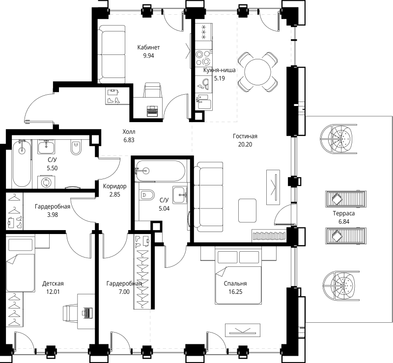 Продажа 3-комн квартиры в новостройке Москва г., Верейская ул.,  к. SET.2.Е