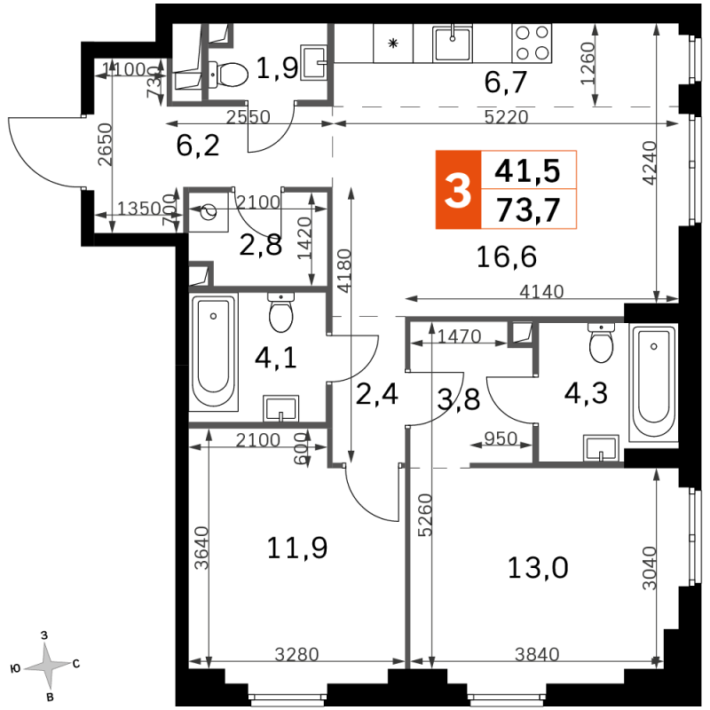 Продажа 2-комн квартиры в новостройке Москва г., Шеногина ул.,  к. 6.3
