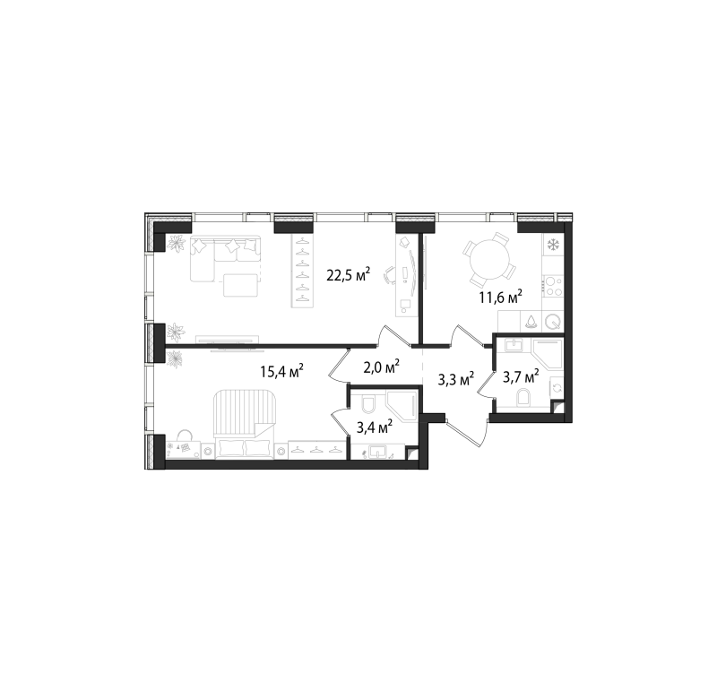 Продажа 2-комн квартиры в новостройке Москва г., Нагатинская ул.,  к. 2.2