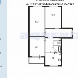 Продажа 3-комн квартиры на вторичном рынке Будапештская ул,  д. 98,  к. 1