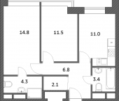 Продать Квартиры в новостройке Рассказовка д., Анны Ахматовой ул.   3.2