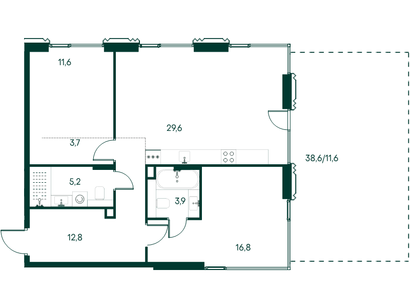 Продажа 2-комн квартиры в новостройке Москва г., Чкаловский б-р,  к. 3.4