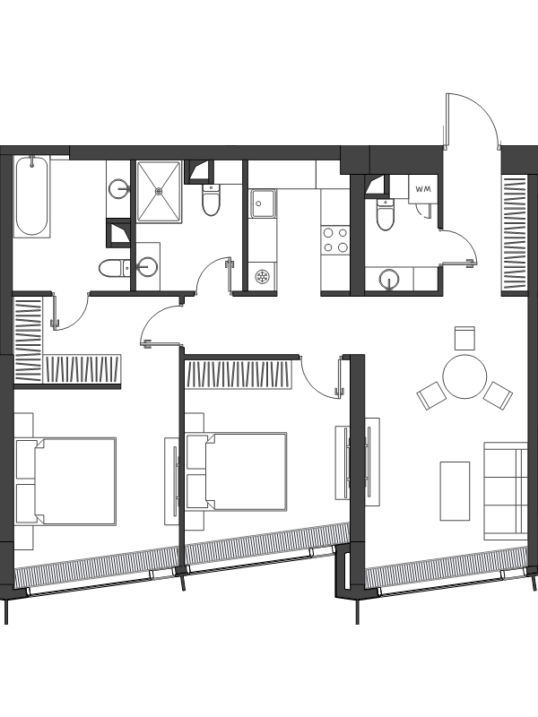 Продажа 2-комн квартиры в новостройке Москва г., Краснопресненская наб.,  к. 1
