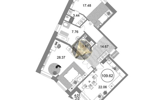 Продажа 2-комн квартиры на вторичном рынке Авиаконструкторов пр-кт,  д. 54