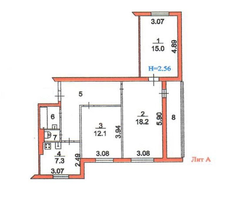 Продажа 3-комн квартиры на вторичном рынке Пересвет г, Строителей ул ,  д. 13