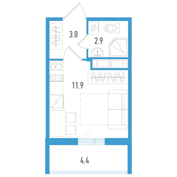 Продажа студии Шушары п., Школьная ул.,  к. 5