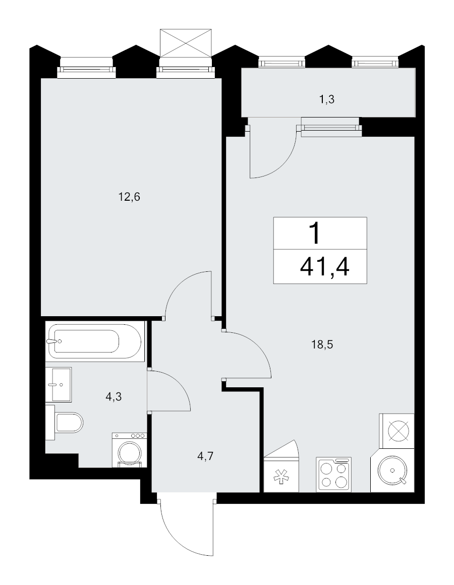 Продажа 1-комн квартиры в новостройке Десна д., Центральная ул.,  к. 7.1