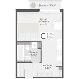 Продажа студии Санкт-Петербург г., Руднева ул., к. 3 Продажа студии Санкт-Петербург г., Руднева ул., к. 3