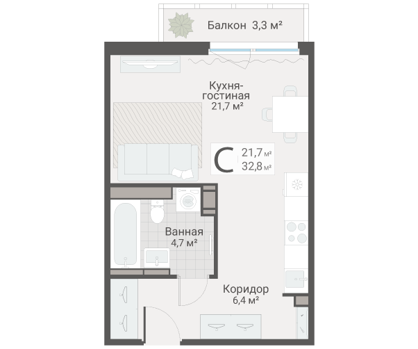 Продажа студии Санкт-Петербург г., Руднева ул.,  к. 3