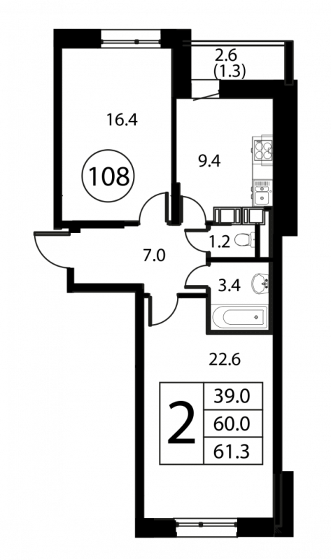 Продажа 2-комн квартиры в новостройке Домодедово с., Жуковского ул.,  к. 2