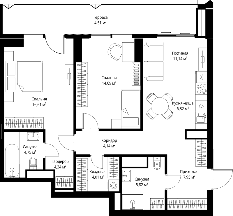Продажа 2-комн квартиры в новостройке Москва г., 3-й Силикатный проезд,  к. Anna